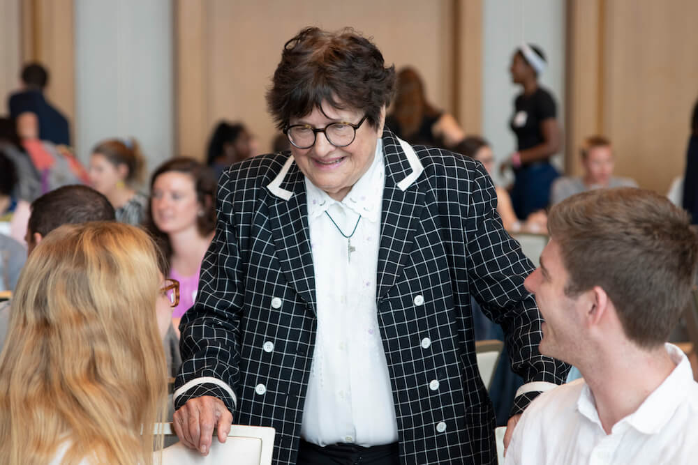 Prior to her talk, Sr. Helen took some time to visit with members of the ACE community in the Dahnke Ballroom in the Duncan Student Center.