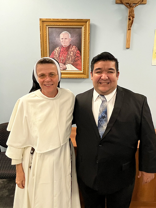 Hector Ramirez and Sr. Mary Jordan_St. John Paul II HS