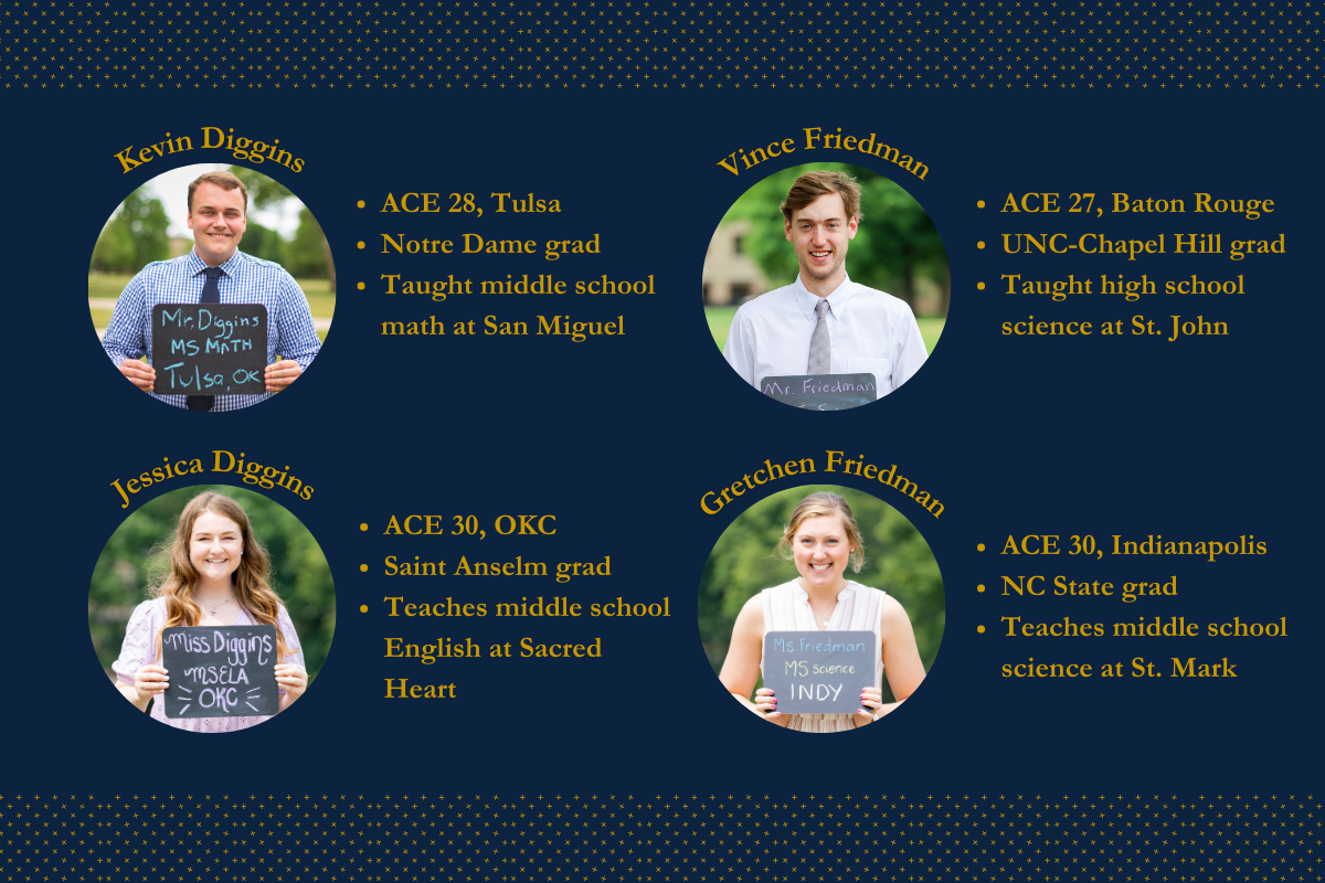 Graphic with the Digginses and Friedmans