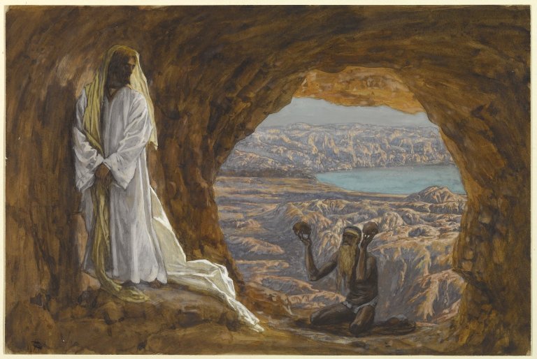 Jesus tempted in the Wilderness by the Devil. James Tissot.