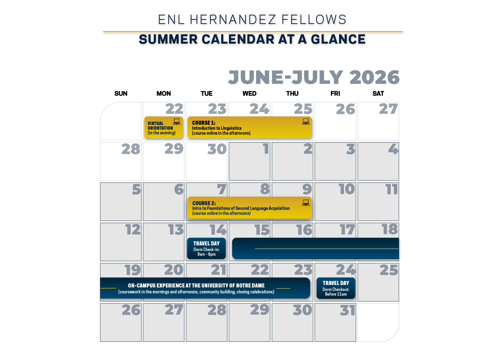 ENL Summer Calendar 2026