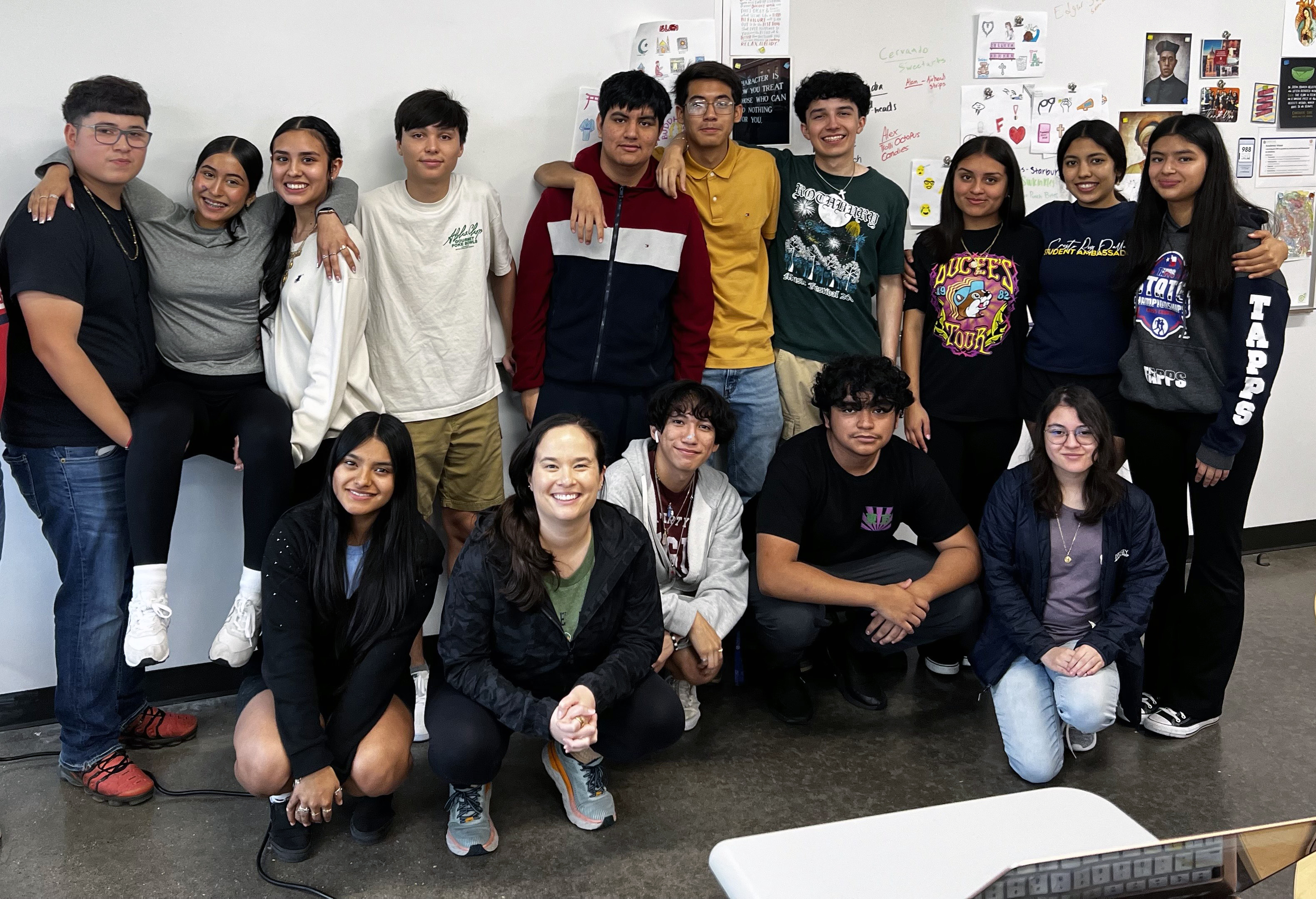 Emily with class at Cristo Rey Dallas