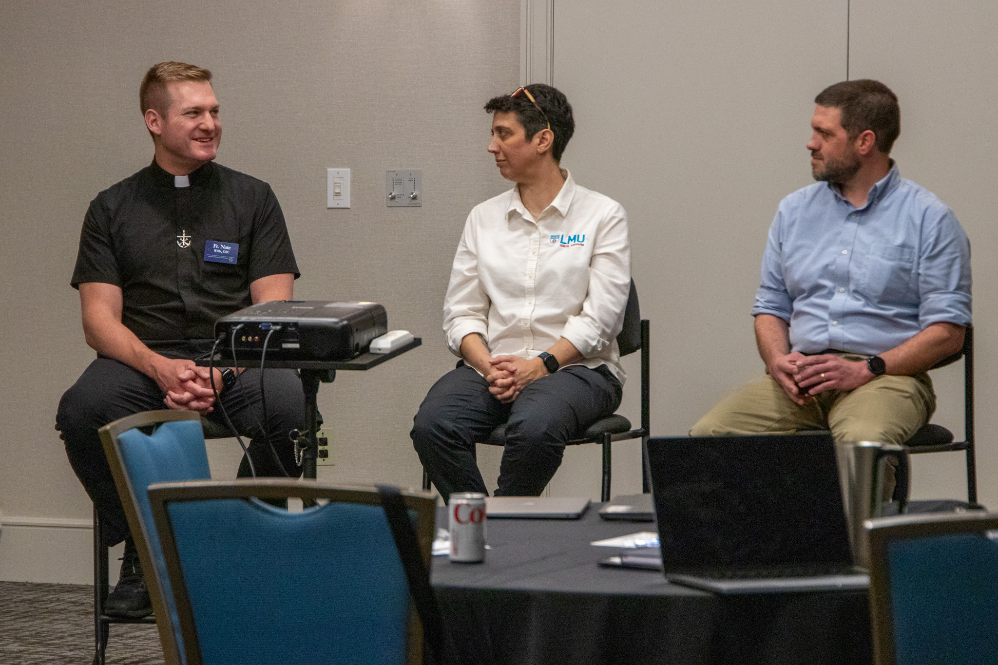 Higher-Powered Learning Panel with Fr. Nate Wills (Left) and Shannon Tabaldo (center)