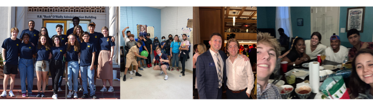 4 images side by side. 1 - PATH Summer Interns group photo. 2- Hanisch with PATH students. 3 - Hanisch and Alec Torigian. 4- Group selfie of PATH interns