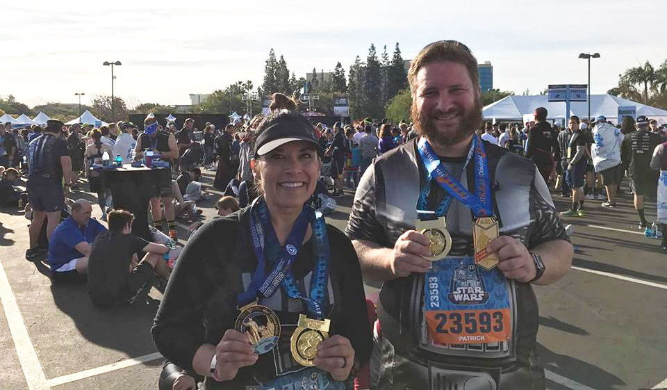 Patrick after running the Star Wars Half Marathon at Disneyland.