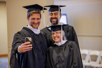 The Mary Ann Remick Leadership Program members selfie before Commencement