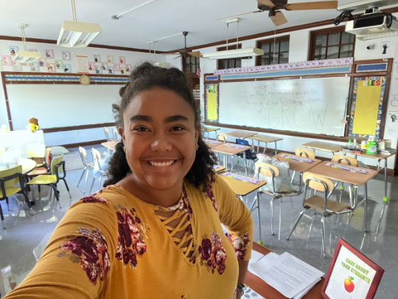 Sydney Brown in her classroom in Baton Rouge