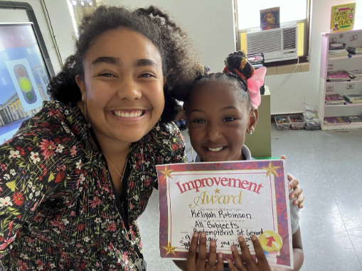 Sydney Brown and her student 