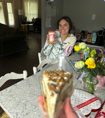 Kate Morse (ACE 29, Indianapolis) with cheesecake from the Cheesecake Lady shop