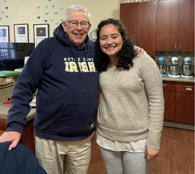 Maria Vaquero and Fr. Joe Carey