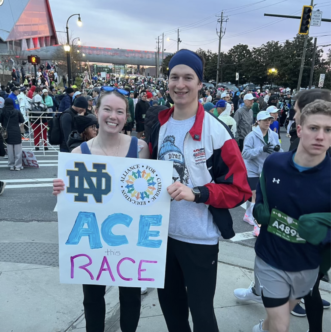 Mary Margaret Schroeder and Joey Jegier before ACE marathon