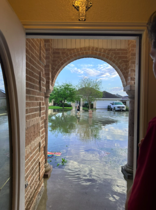 Floording outside Brownsville house spring 2025