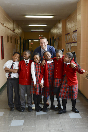 Remick Leader Dan Faas with students