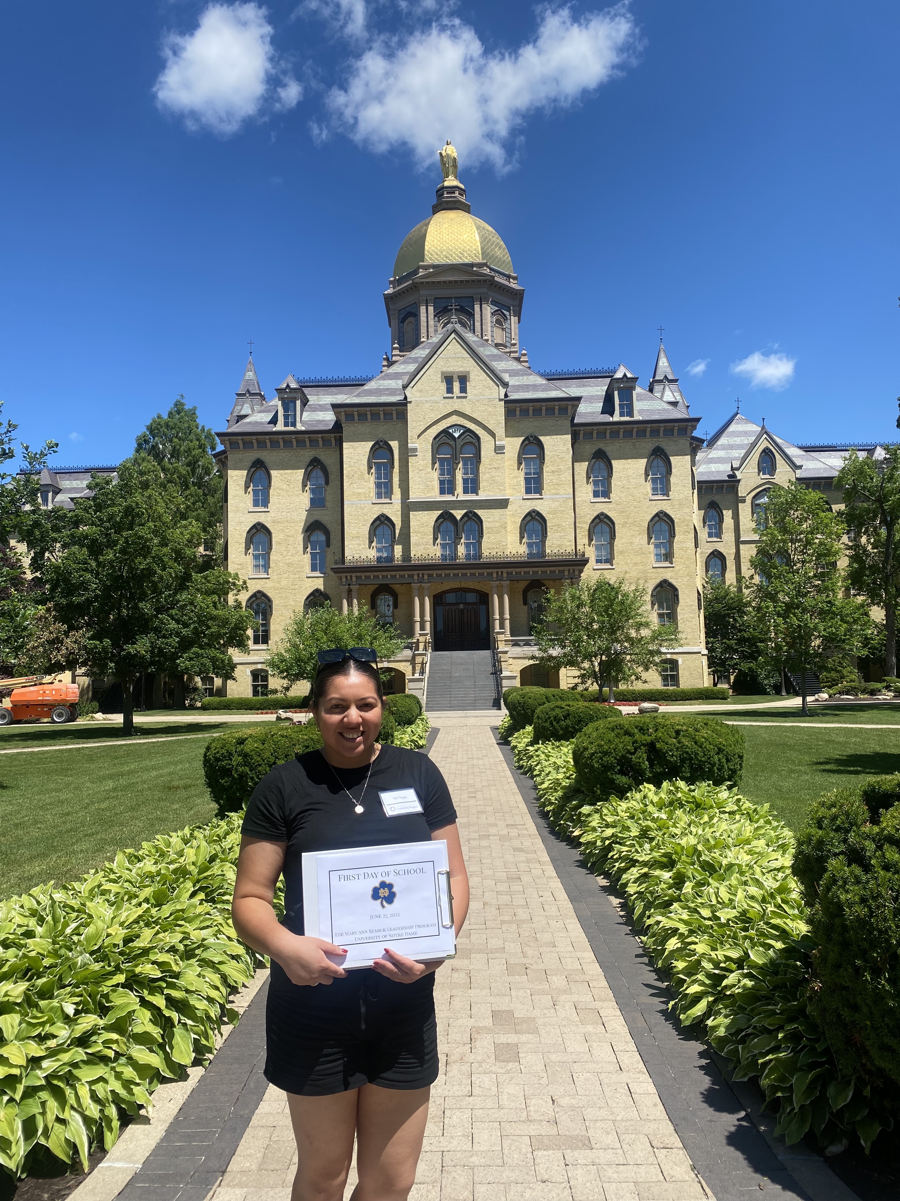 Viridiana at Notre Dame in front of the Dome