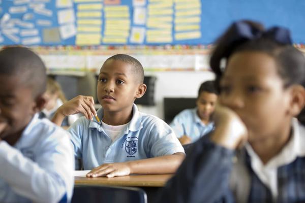 Students listening in class