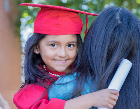 Girl in cap and gown