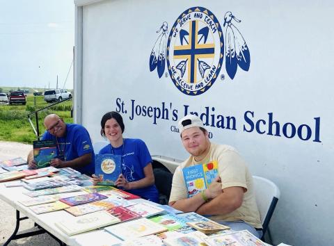 Morgan Pulliam with St. Joseph's Indiana School Bookmobile Team