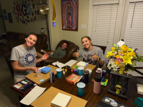 Members of ACE Brownsville around the dinner table