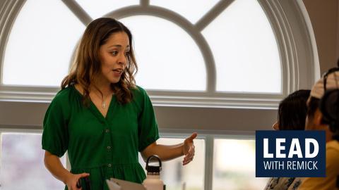 April Garcia teaching Remick leaders