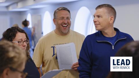 Dan McCarthy interacting with Remick classmates.